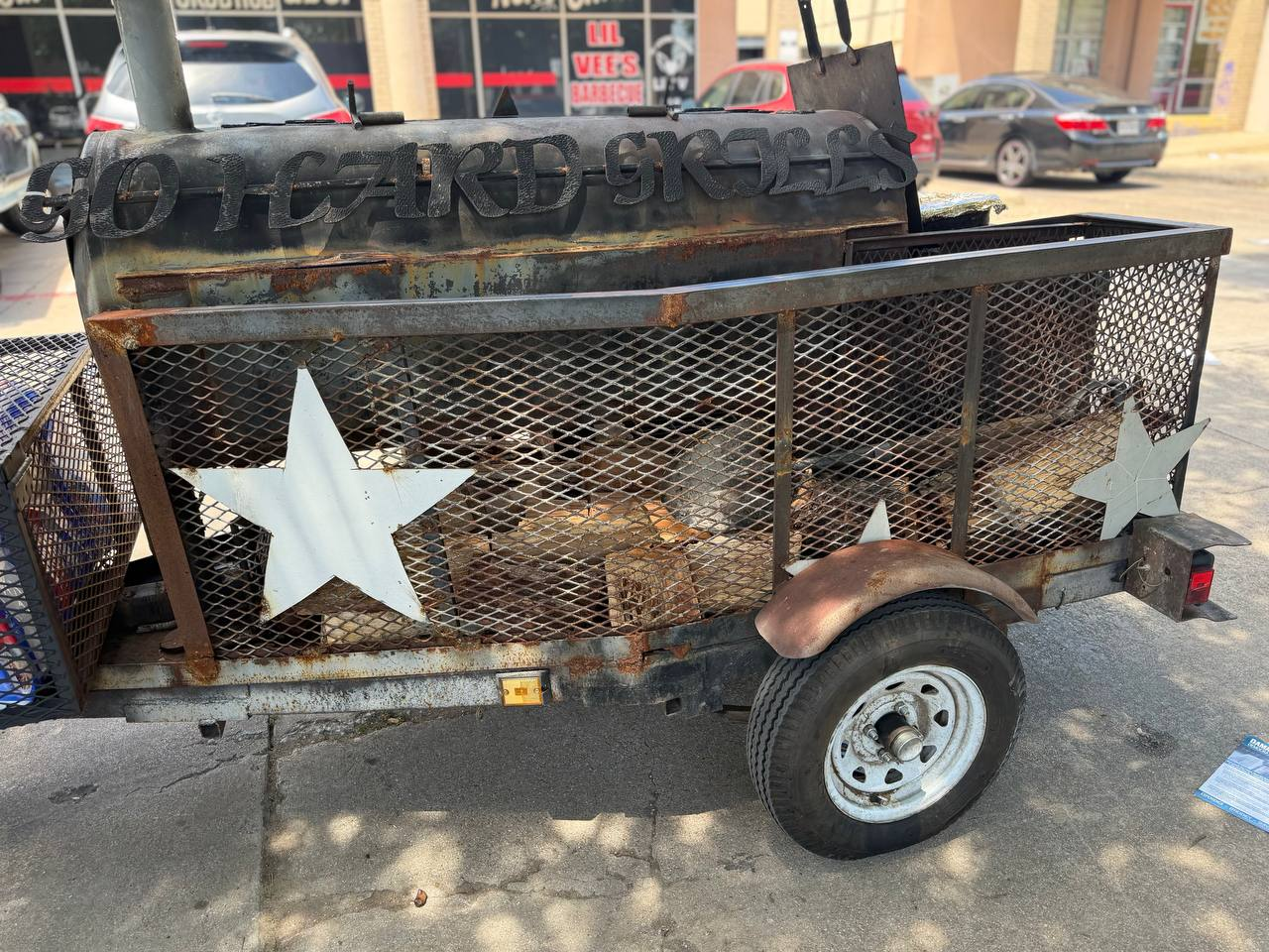 Go Hard Grills custom smoker trailer up close